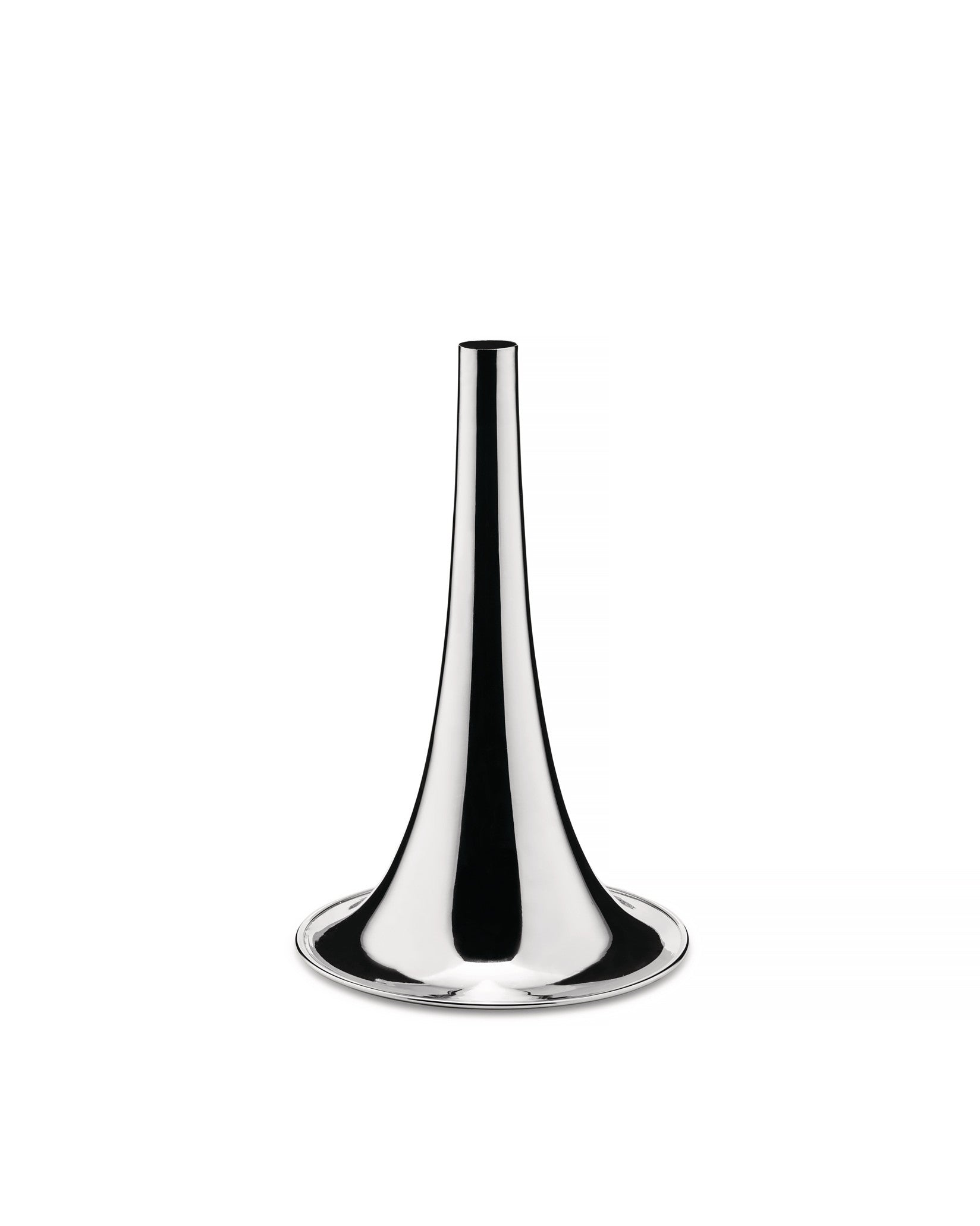 Trumpet silver-plated brass Flower vase Alessi