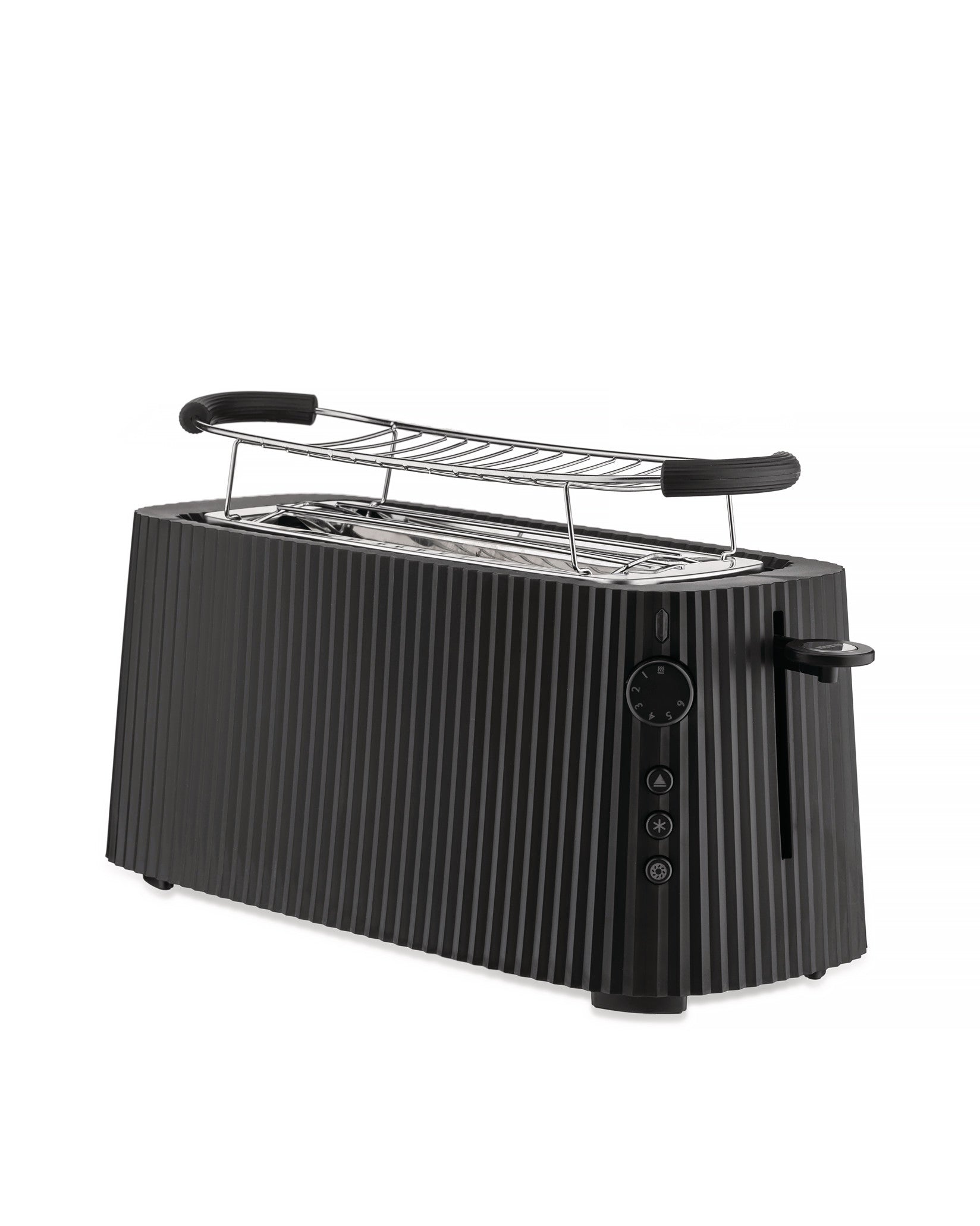 Plissé black Long double compartment toaster. European plug. Alessi