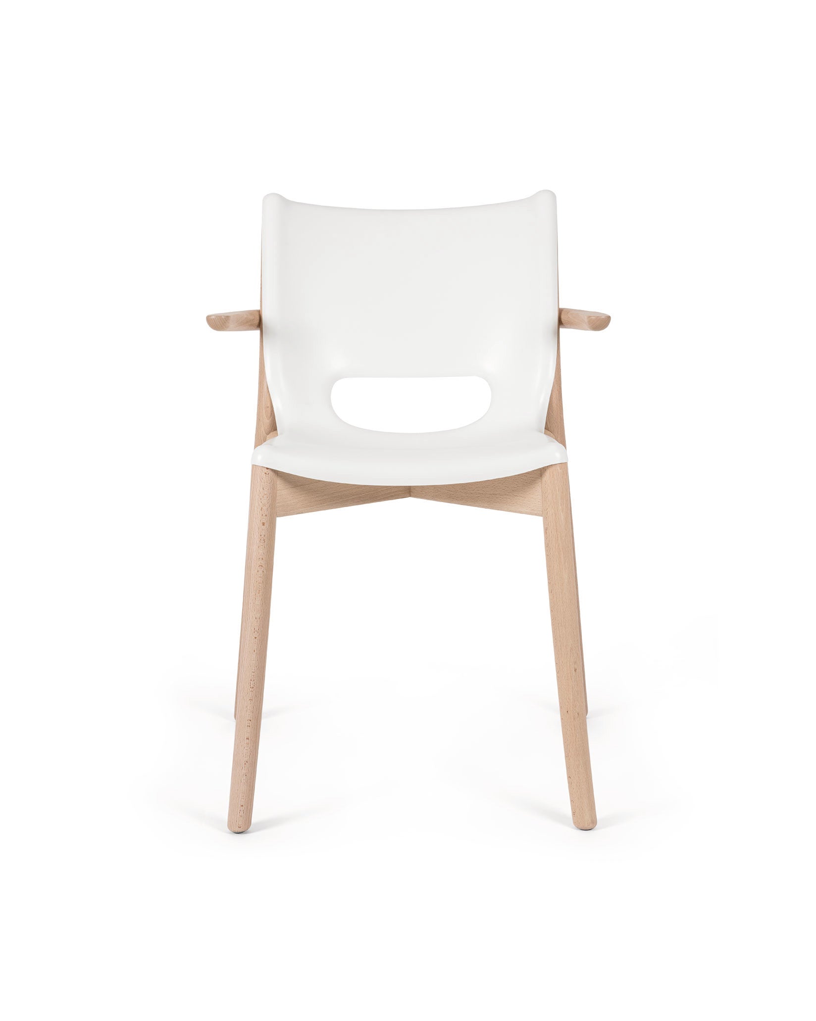 Poêle Collection white Monoshell chair with armrests Alessi