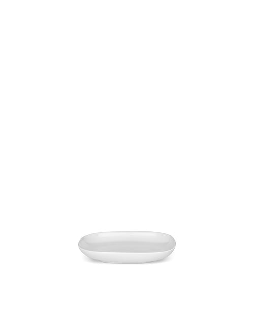 Ovale white Saucer for mocha cup. 4 pieces Alessi