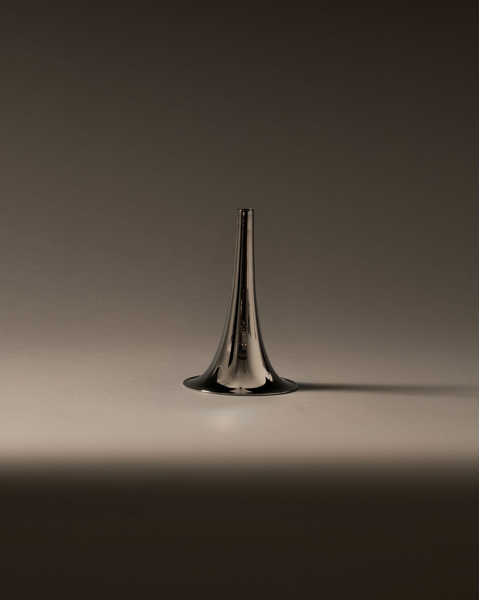Trumpet silver-plated brass Flower vase Alessi 5