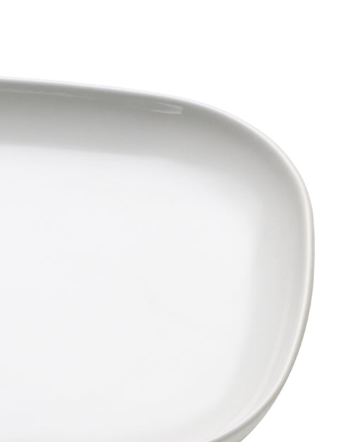 Ovale white Saucer for mocha cup. 4 pieces Alessi