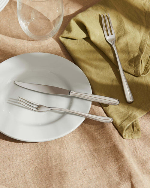 Caccia hollow handle Dessert knife. 6 pieces Alessi