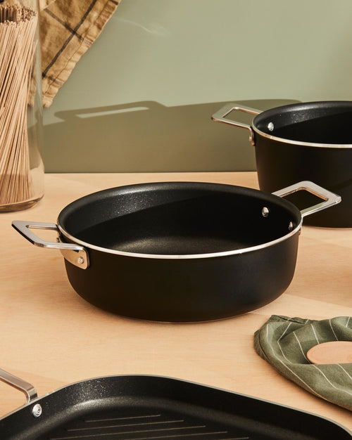 Pots&Pans Default Title Low casserole with two handles Alessi