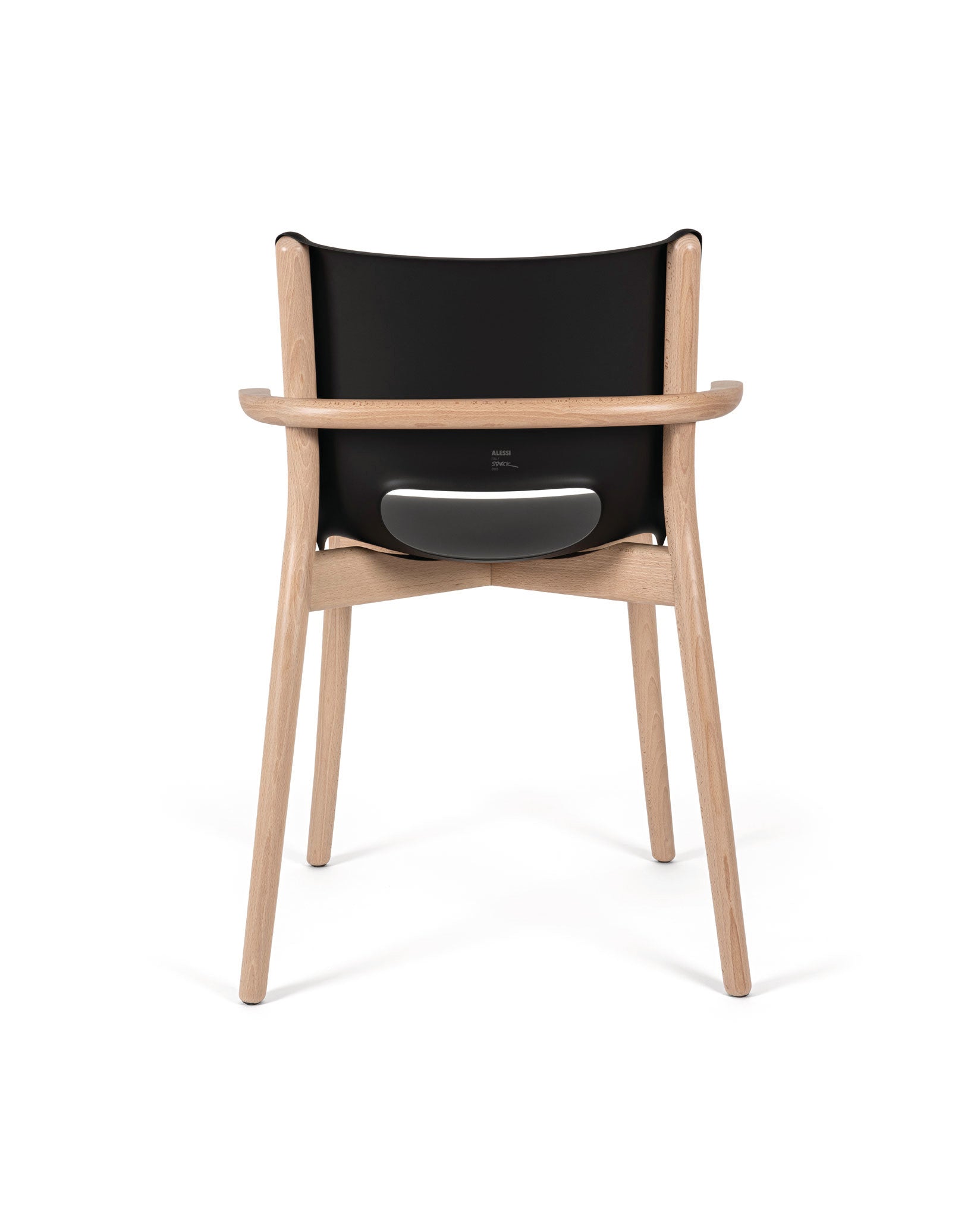 Poêle Collection black Monoshell chair with armrests Alessi 4
