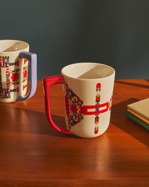 Holyhedrics light blue, porcelain Mug Alessi