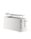 Plissé white Long double compartment toaster. European plug. Alessi