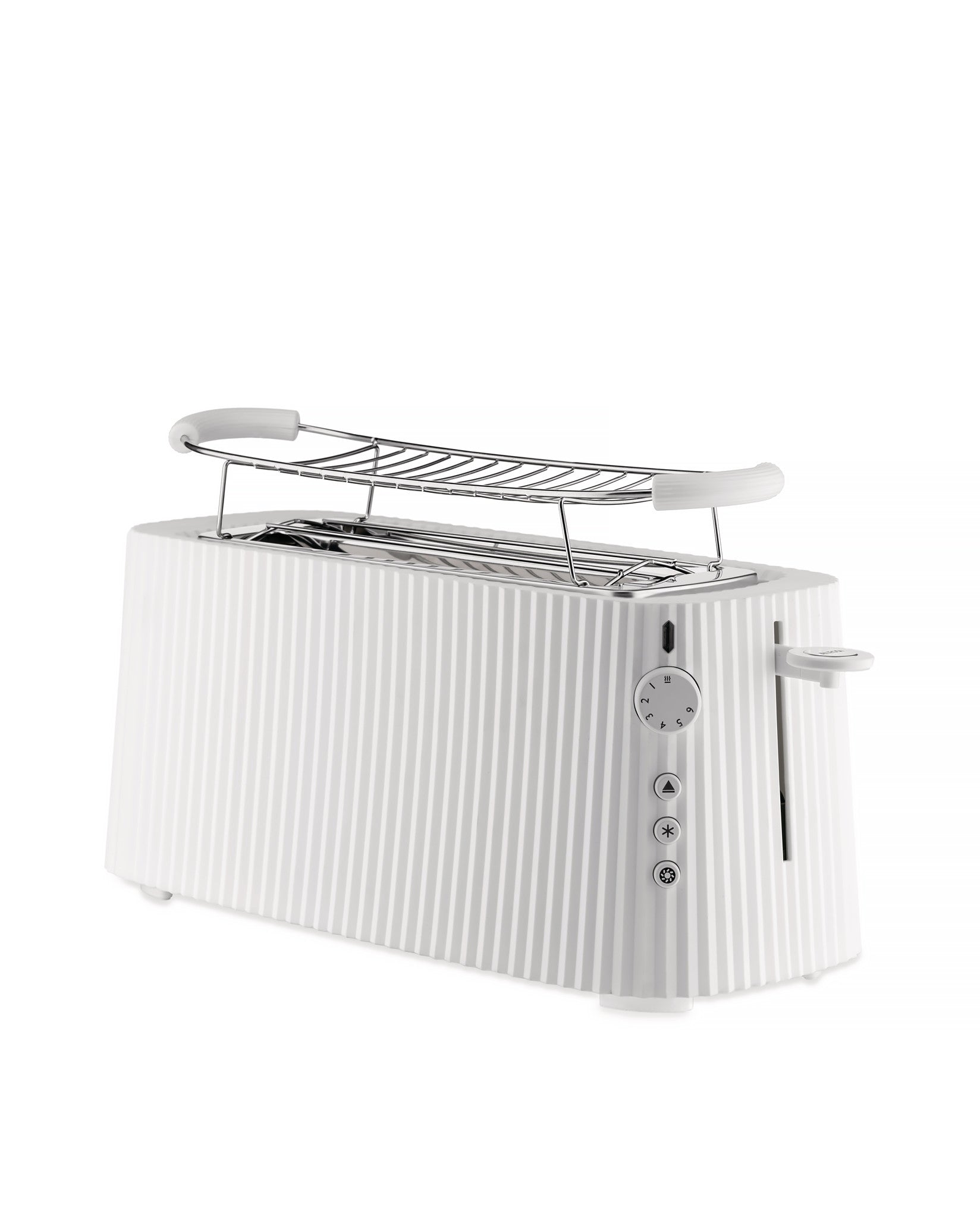 Plissé white Long double compartment toaster. European plug. Alessi